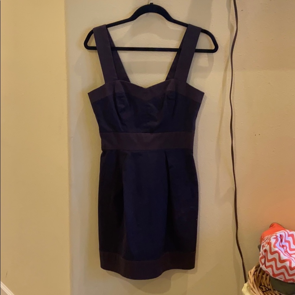 Dark purple sleeveless mini cocktail dress